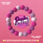 Hot Pink Mix - Personalised Pom Pom Dog Collar
