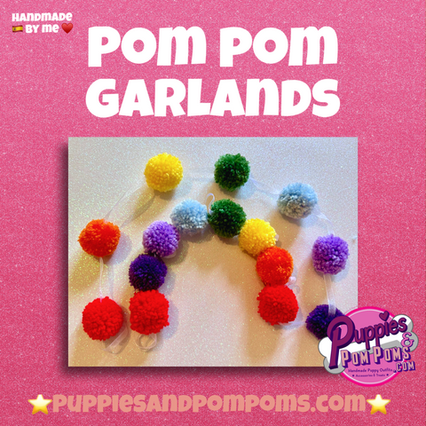 Pom Pom Garland - Rainbow Traditional Wool