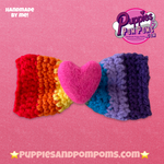 Handmade Dog Bow Tie - Rainbow Love Crochet