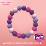 Pink & Purples Mix - Personalised Pom Pom Dog Collar