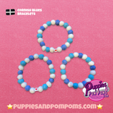 Pom Pom Bracelet - Cornish Blues / Baby Blues - Small Balls