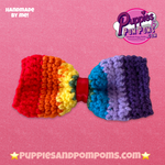 Handmade Dog Bow Tie - Rainbow Love Crochet