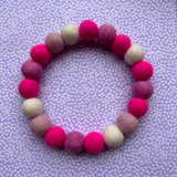 Hot Pink Mix - Personalised Pom Pom Dog Collar