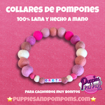 Baby Pink Mix - Personalised Pom Pom Dog Collar