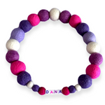Pink & Purples Mix - Personalised Pom Pom Dog Collar