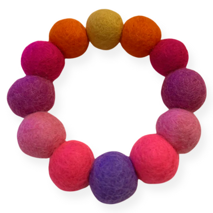 Pom Pom Bracelet - Pink