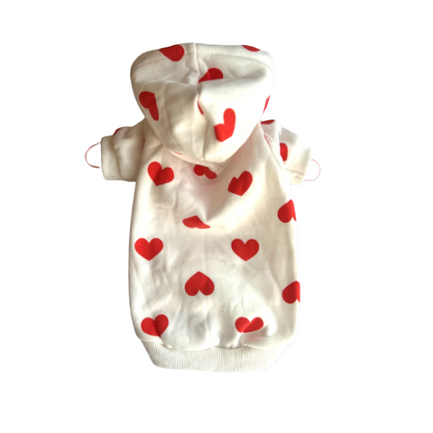 Puppy Love Hoodie White Clearance Sale Puppies Pom Poms