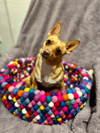Pompom Dog Bed - Felt Ball Basket