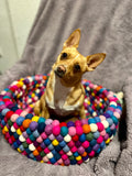 Pompom Dog Bed - Felt Ball Basket