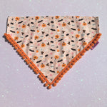 Boo! Halloween Pumpkins and Creepy Critters PomPom Bandana