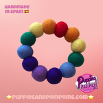 Pom Pom Bracelet - Rainbow