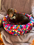 Pompom Dog Bed - Felt Ball Basket