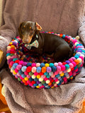 Pompom Dog Bed - Felt Ball Basket