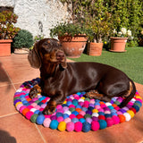 Pompom Sunshine Matt - Felt Ball Circular Rug