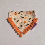 Boo! Halloween Pumpkins and Creepy Critters PomPom Bandana