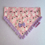 Cute Pink Ghosts! Halloween Pompom Dog Bandana
