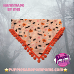 Boo! Halloween Pumpkins and Creepy Critters PomPom Bandana