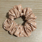 Latte Polka Dot Scrunchie