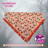 Boo! Halloween Pumpkins and Creepy Critters PomPom Bandana