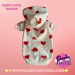 Valentine Puppy Love Hoodie - White - Clearance Sale