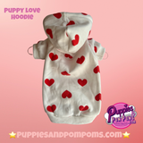 Valentine Puppy Love Hoodie - White - Clearance Sale