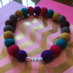 Personalised Pom Pom Dog Collar - Dolly Mix