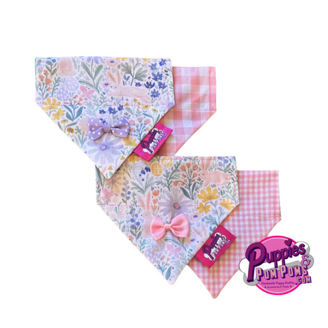 Spring Bunnies / Pink Vichy Bandana