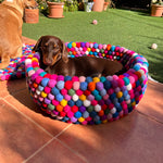 Pompom Dog Bed - Felt Ball Basket