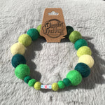 Personalised Pom Pom Dog Collar - Green